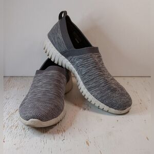 Skechers Go Walk Air Cooled Goga Mat Slip On Sneakers Size 10 Walking Shoe Grey